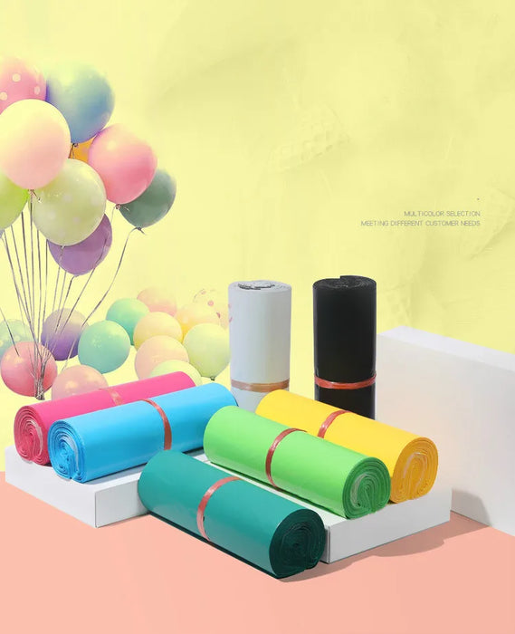 INPLUSTOP 50 pz colore bianco addensare borsa espressa grazie stampa abbigliamento impermeabile pacchi imballaggio borse busta corriere sacchetto