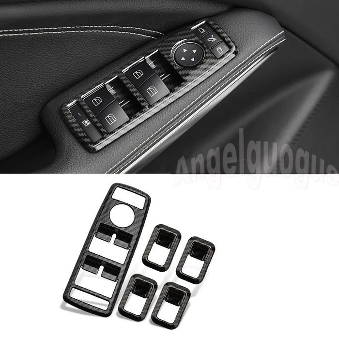 AngelguoguoCar Finestra di vetro ascensore button Trim Copertura autoadesivo per Mercedes Benz A/B/C(W204)/E(W212)/GLA /CLA/ GLK/ GLE-classe