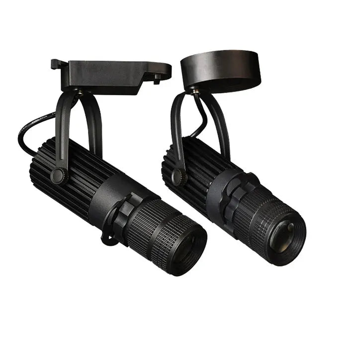 Faretti zoom da palcoscenico per teatro, luci a binario per proiettore con logo con messa a fuoco a LED, luci Gobo industriali per matrimoni in negozi di ristoranti aziendali