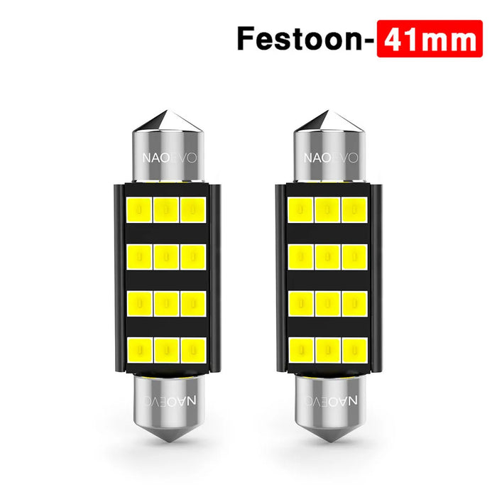 NAO c5w LED CANBUS 28mm 31 36 39 41 44mm Festoon C10W lampadina a led 2835 6 SMD 12V lampada da lettura luce interna per auto bianco senza errori