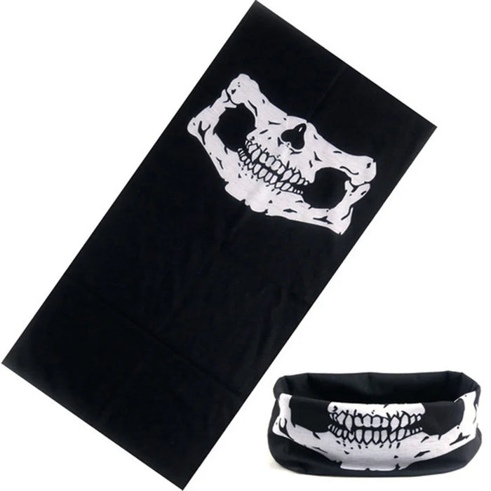 Sciarpa al collo con anello magico con teschio Fascia per capelli Bandana multifunzionale Viso Tubo tubolare senza cuciture Sciarpe unisex per uomo donna