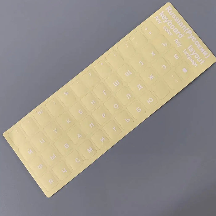 Adesivi per tastiera russa Etichette Paster trasparenti Copertura per tastiera a forte viscosità Layout alfabetico con lettere a bottone Impermeabile