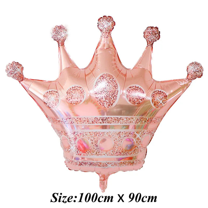 1pc Palloncini foil con corona d'oro di grandi dimensioni Principe Principessa Baby Shower Primo compleanno Decorazioni per addio al nubilato Puntelli per foto
