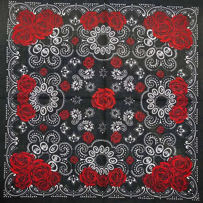 Nuovo Design Moda Hip Hop 100% Cotone Teschio Bandana Sciarpa Quadrata Nero Paisley Fascia per Bicicletta per Donne/Uomini/Ragazzi/Ragazze