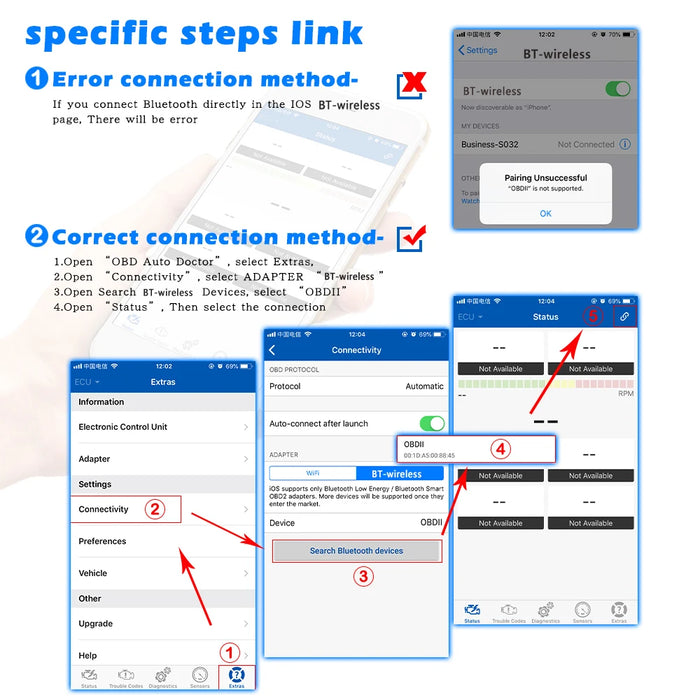 Viecar ELM327 V1.5 PIC18F25K80 ODB2 Scanner Strumenti automatici ELM 327 V1 5 Compatibile con Bluetooth 4.0 per IOS OBD 2 OBD2 Diagnostica per auto