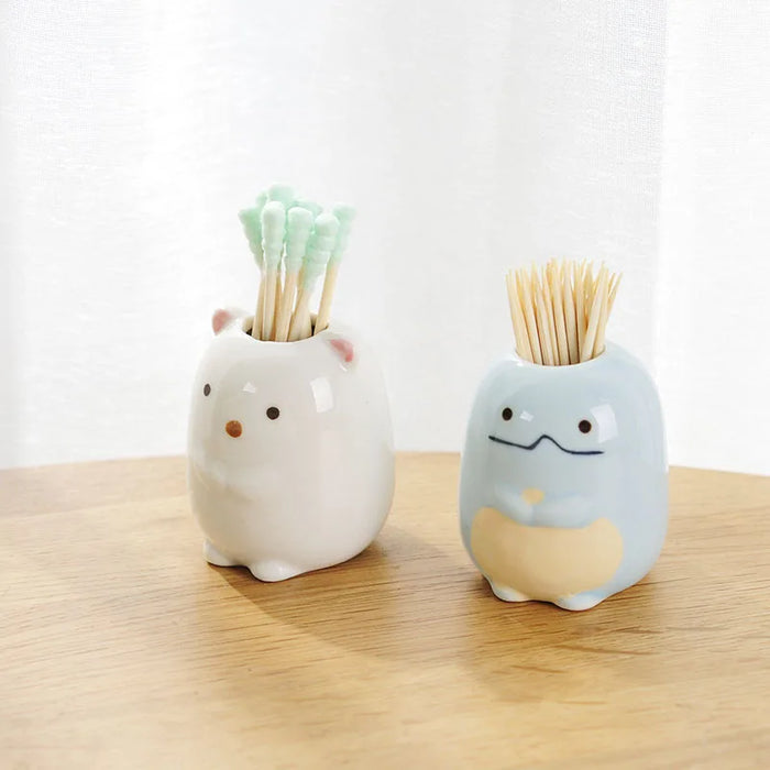 Mini simpatico portaspazzolino in ceramica, supporto multifunzione, portapenne per trucco, per la decorazione del bagno di casa