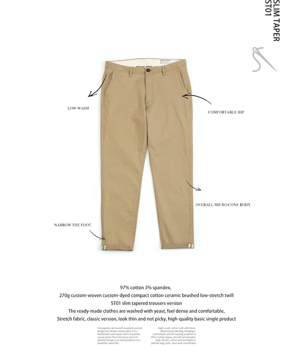 SIMWOOD 2024 autunno nuovi pantaloni Casual da uomo in cotone Slim Fit Chinos moda pantaloni abbigliamento maschile di marca Plus Size Pant 482