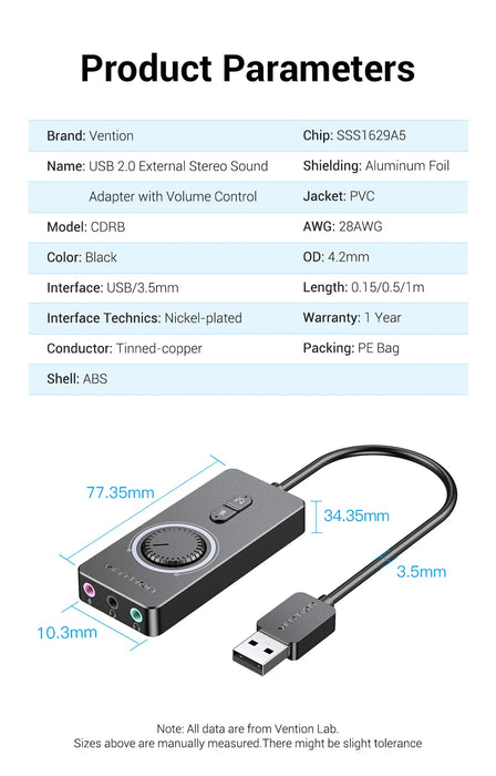 Vention scheda Audio esterna USB adattatore Audio da USB a 3.5mm microfono da USB a auricolare per Macbook Computer portatile scheda Audio PS4
