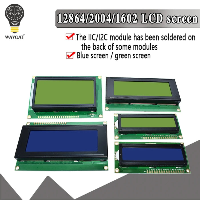 LCD1602 LCD 1602 2004 12864 modulo Schermo blu verde 16x2 20X4 Modulo display LCD caratteri HD44780 Controller luce blu nera