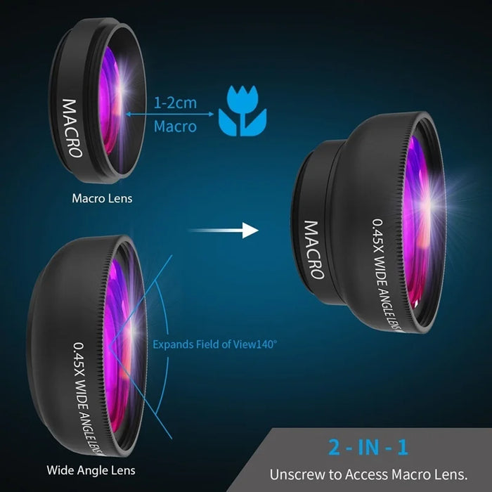 Tongdaytech Obiettivo Del Telefono Mobile 0.45x Super Grandangolare 12.5x Obiettivo Della Fotocamera Macro HD Per iPhone 12 11 8 7 6 XS Huawei Xiaomi Samsung
