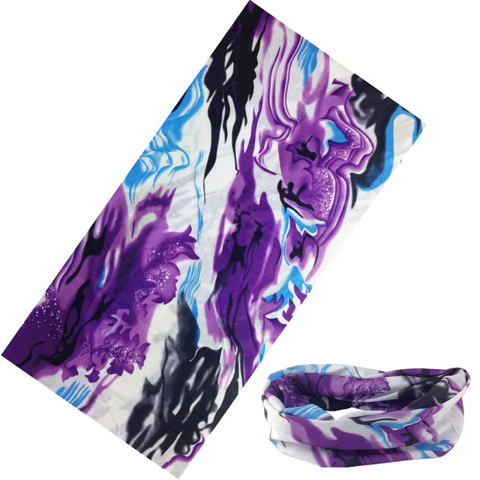 Sciarpa al collo con anello magico con teschio Fascia per capelli Bandana multifunzionale Viso Tubo tubolare senza cuciture Sciarpe unisex per uomo donna