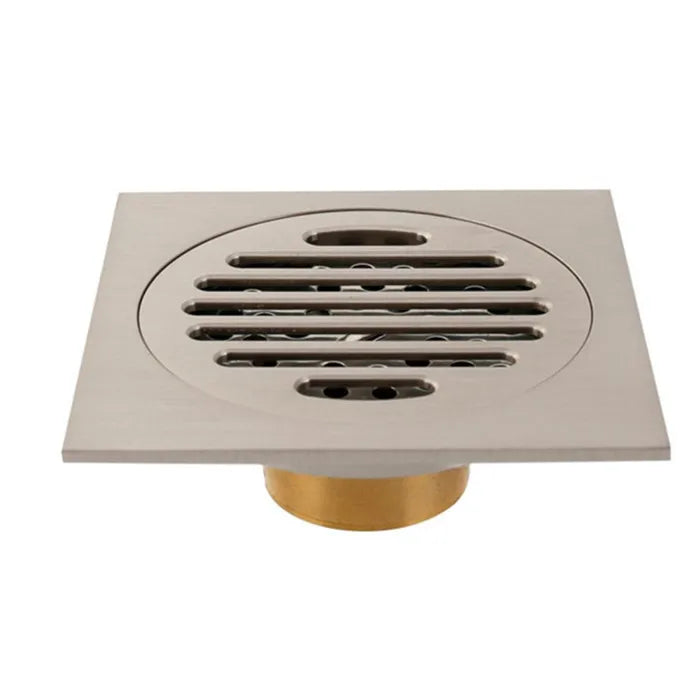 Ottone opaco nero stile quadrato rolse oro Scolapiatti per pavimenti oro Scarico per rifiuti Bagno nichel spazzolato Scarico per doccia DR087