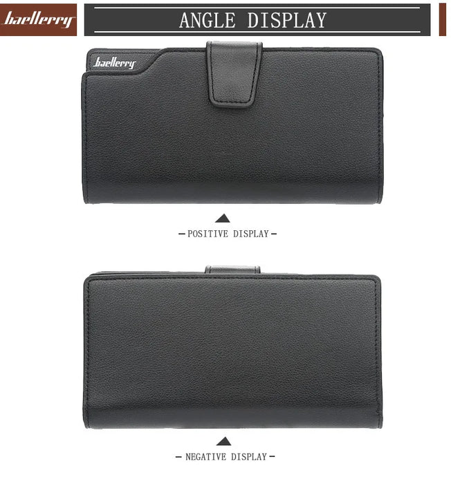 Baellerry portafogli da uomo stile lungo porta carte di alta qualità borsa da uomo con cerniera portafoglio in pelle PU di marca di grande capacità per uomo