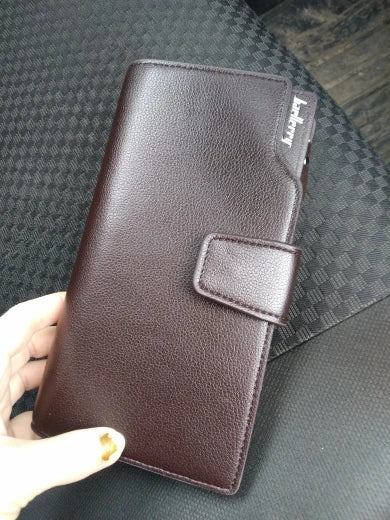 Baellerry portafogli da uomo stile lungo porta carte di alta qualità borsa da uomo con cerniera portafoglio in pelle PU di marca di grande capacità per uomo