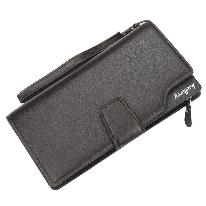 Baellerry portafogli da uomo stile lungo porta carte di alta qualità borsa da uomo con cerniera portafoglio in pelle PU di marca di grande capacità per uomo