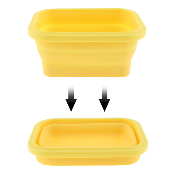Contenitore per il pranzo in silicone Contenitore per alimenti pieghevole rotondo Ciotola portatile 350ML/500ML/800ML/1200ML Bento-box a due colori