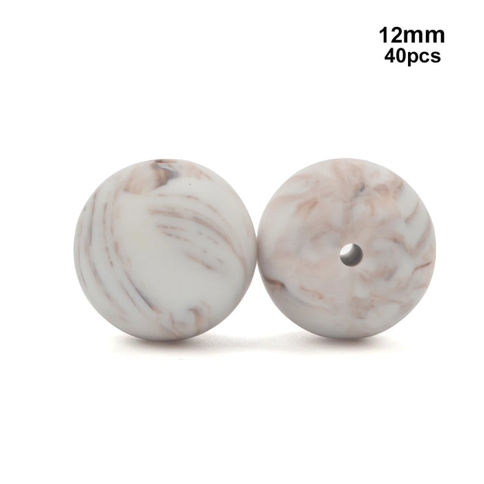 LOFCA 40 pz 12mm Perle di Silicone Dentizione Masticare Perline Food Grade Massaggiagengive Collana BPA Libero Gioielli Fai Da Te Bambino Massaggiagengive Giocattolo Ciuccio