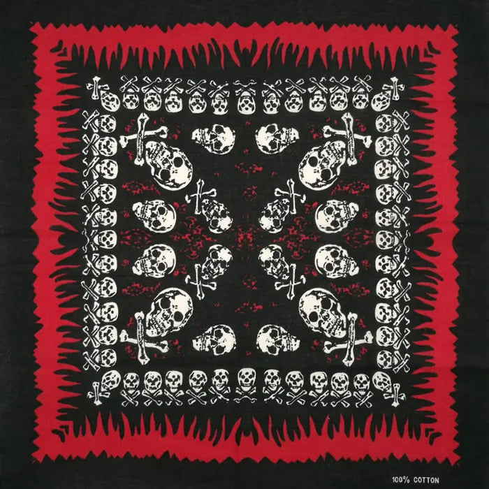 Nuovo Design Moda Hip Hop 100% Cotone Teschio Bandana Sciarpa Quadrata Nero Paisley Fascia per Bicicletta per Donne/Uomini/Ragazzi/Ragazze
