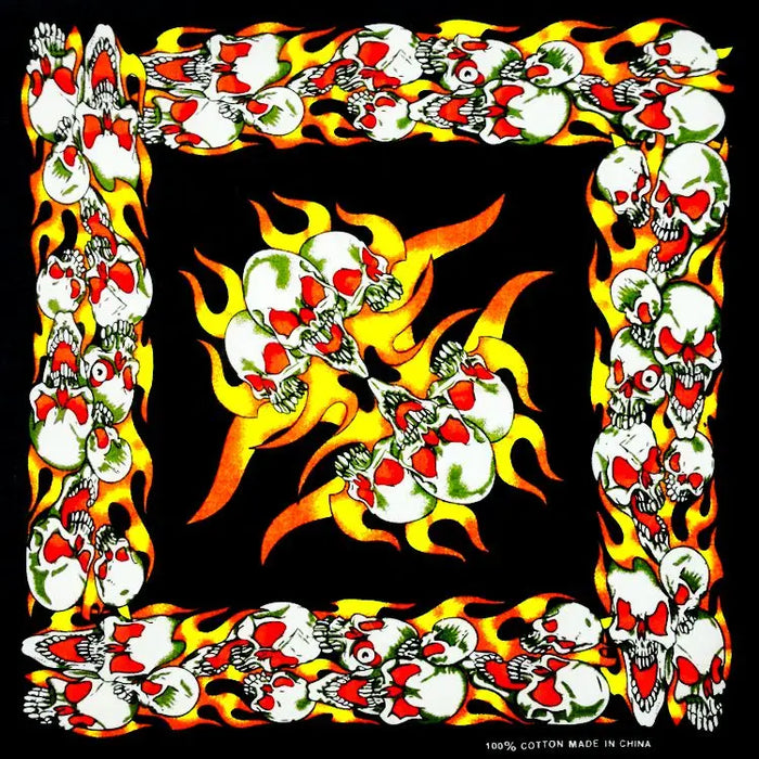 Nuovo Design Moda Hip Hop 100% Cotone Teschio Bandana Sciarpa Quadrata Nero Paisley Fascia per Bicicletta per Donne/Uomini/Ragazzi/Ragazze