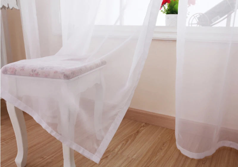 Europa Tenda bianca solida Finestra Tende in tulle trasparente per soggiorno Cucina Trattamenti per finestre moderne Tende in voile Tende