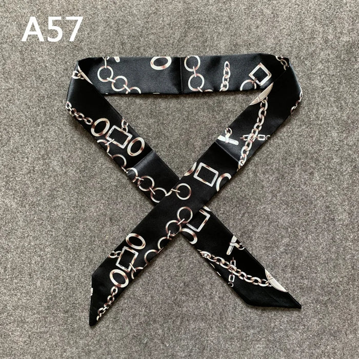 Nuova seta piccola donna moda sciarpa borse per capelli maniglia decorazione cravatta multifunzione nastro a mano sciarpa 4 * 100 cm M30