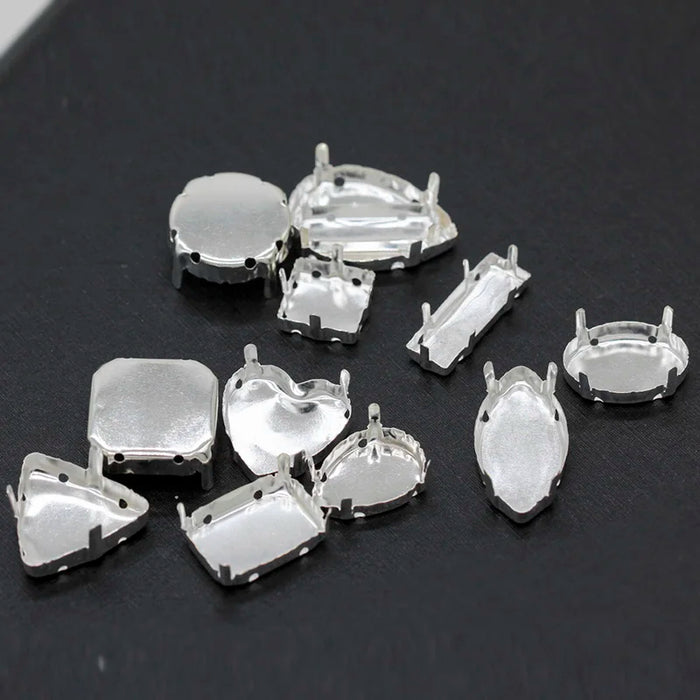 30p Base vuota da cucire su strass Gioielli in cristallo sfaccettato Artiglio vuoto placcato argento per accessori per indumenti in pietra Link 1