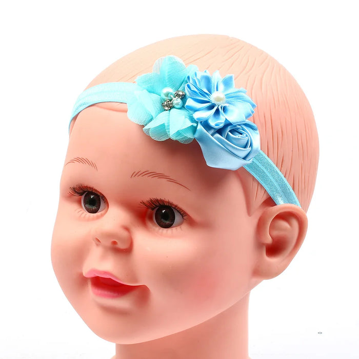 Fascia per capelli per bambina Fiore floreale Neonato Bambini Elastici Fasciatura in gomma Accessorio per capelli Fasce per capelli Turbante Fotografia