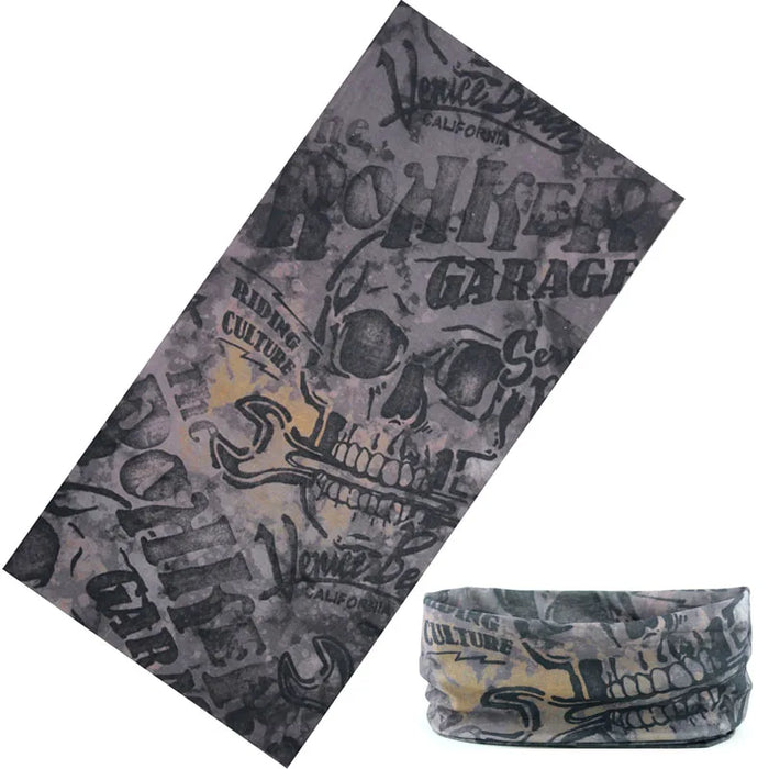Sciarpa al collo con anello magico con teschio Fascia per capelli Bandana multifunzionale Viso Tubo tubolare senza cuciture Sciarpe unisex per uomo donna