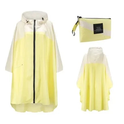 Donna Uomo Poncho Impermeabile Copertura per tenda impermeabile Indossare all'aperto Escursionismo Biker Cappotto antipioggia Giacca con zip Mantello Trench