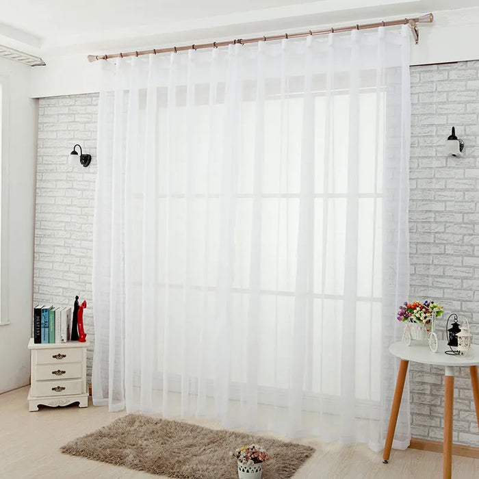 Europa Tenda bianca solida Finestra Tende in tulle trasparente per soggiorno Cucina Trattamenti per finestre moderne Tende in voile Tende