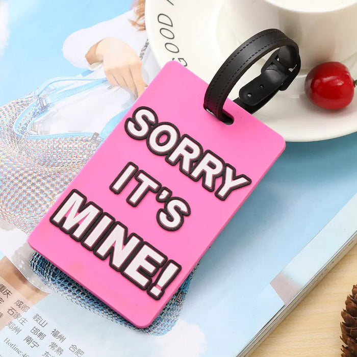 Lettera creativa "Non la tua borsa" Accessori da viaggio carini Etichette per bagagli Valigia Etichetta da viaggio portatile in silicone moda stile cartone animato