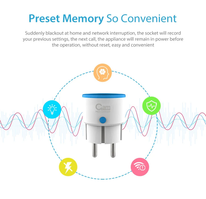 NEO Coolcam ZWAVE PLUS Presa di corrente intelligente UE Sistema di allarme domotico Z Wave Frequenza video 868,4 MHz