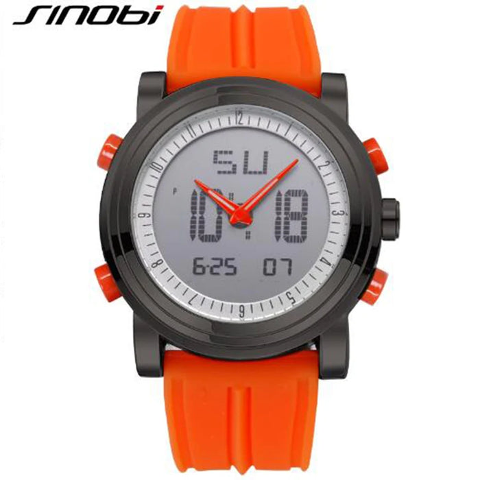 SINOBI orologi sportivi da uomo doppio Display analogico digitale LED orologi da polso al quarzo elettronici da uomo orologio impermeabile multifunzionale
