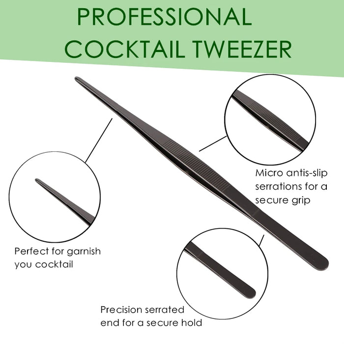 Pinzette per cucina e bar in acciaio inossidabile da 30 cm Pinze per alimenti Cucina Pinzette mediche Strumento da bar
