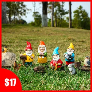 4 pz/set divertenti Mini gnomi giocare a Golf Dog resina nani Sport statua carino fai da te per scrivania Bonsai decorazione ornamento Dropshipping