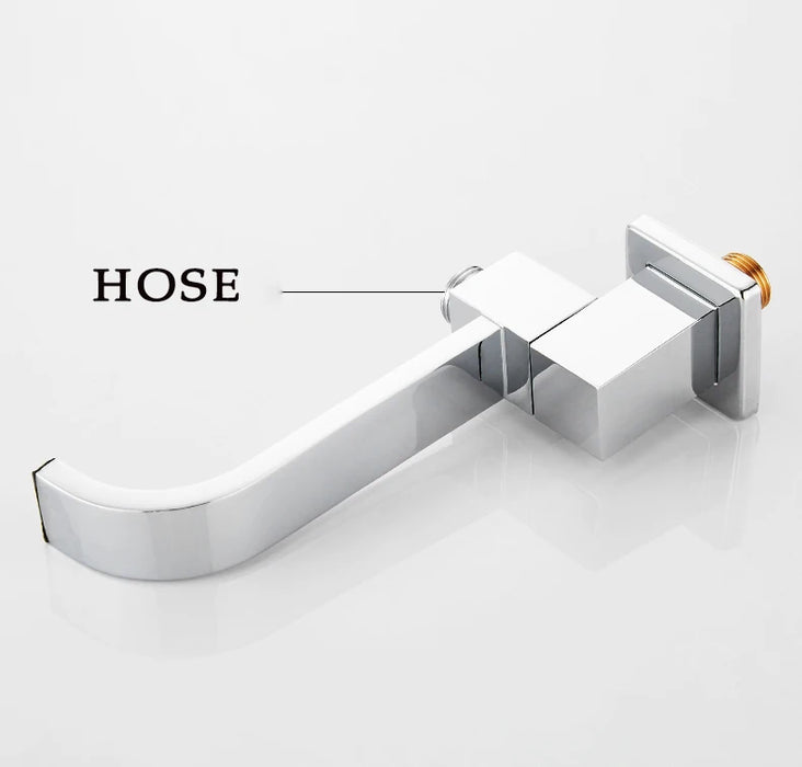 BECOLA Beccuccio per rubinetto a parete Beccucci quadrati e rotondi in ottone cromato/nero Accessori per rubinetti per doccia a cascata