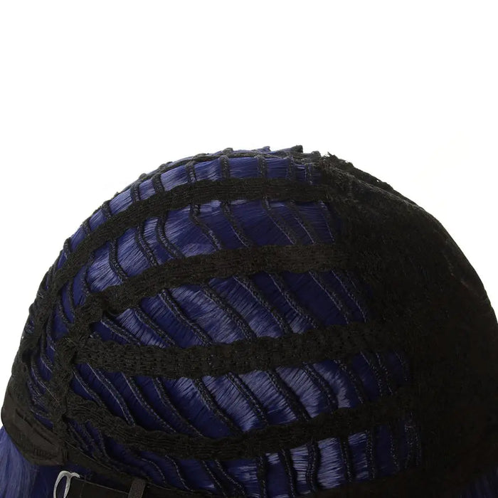 L-e-mail parrucca sintetica per capelli Marinette parrucca Cosplay blu scuro doppia coda di cavallo parrucche da donna resistenti al calore di Halloween diritte