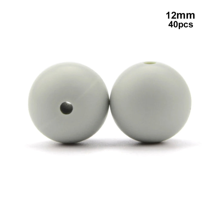 LOFCA 40 pz 12mm Perle di Silicone Dentizione Masticare Perline Food Grade Massaggiagengive Collana BPA Libero Gioielli Fai Da Te Bambino Massaggiagengive Giocattolo Ciuccio