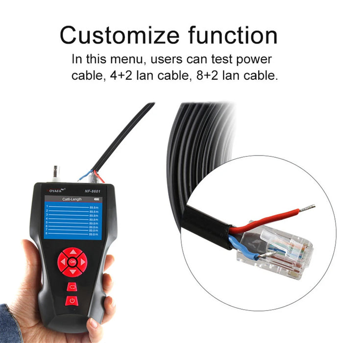 Tester per cavi di rete multifunzione originale Noyafa NF-8601W RJ45 RJ11 BNC POE PING crosstem Test Tracker per cavi di rete