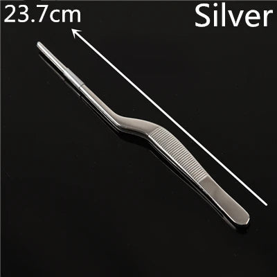 Pinzette per cucina e bar in acciaio inossidabile da 30 cm Pinze per alimenti Cucina Pinzette mediche Strumento da bar