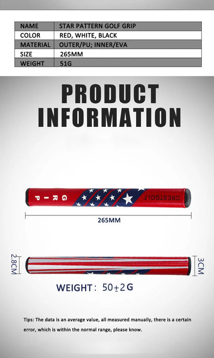 CRESTGOLF Nuove mazze da golf Grip 2.0 Golf Putter Grip Star Pattern PU Golf Grip Antiscivolo Golf Grip Sostituzione 1 pezzo