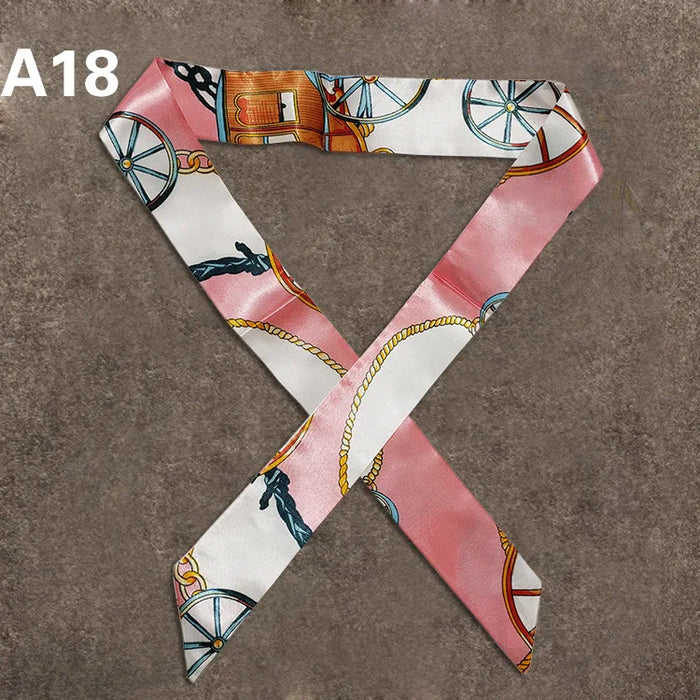 Nuova seta piccola donna moda sciarpa borse per capelli maniglia decorazione cravatta multifunzione nastro a mano sciarpa 4 * 100 cm M30