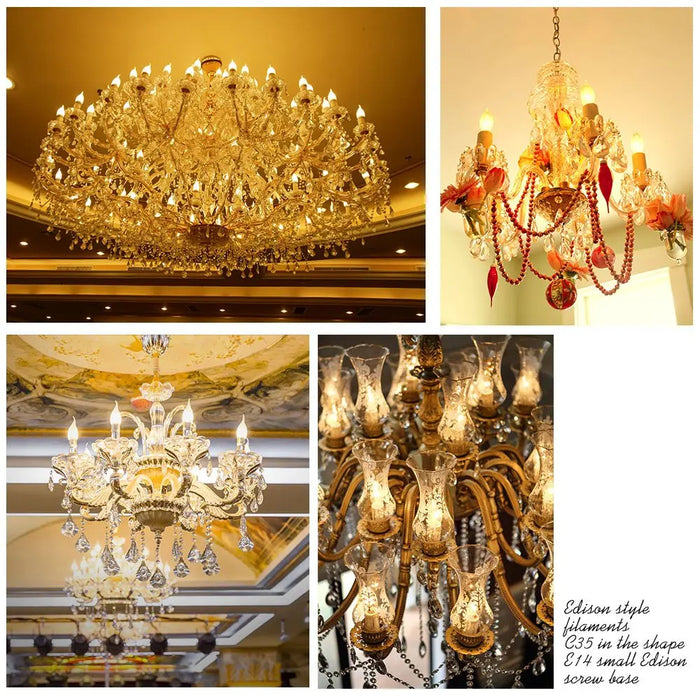 10 pz Lampadina A LED E14 4 W/6 W Dimmerabile Edison Retro Filamento a lume di candela AC220V C35 Bianco caldo/freddo Lampada a risparmio energetico da 360 gradi