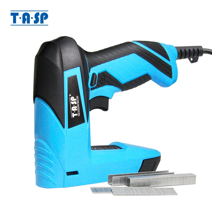TASP 230V Cucitrice elettrica Costruzione di mobili Pistola sparachiodi Tacker 14mm Graffette e chiodi Utensili elettrici per tappezzeria domestica Fai da te