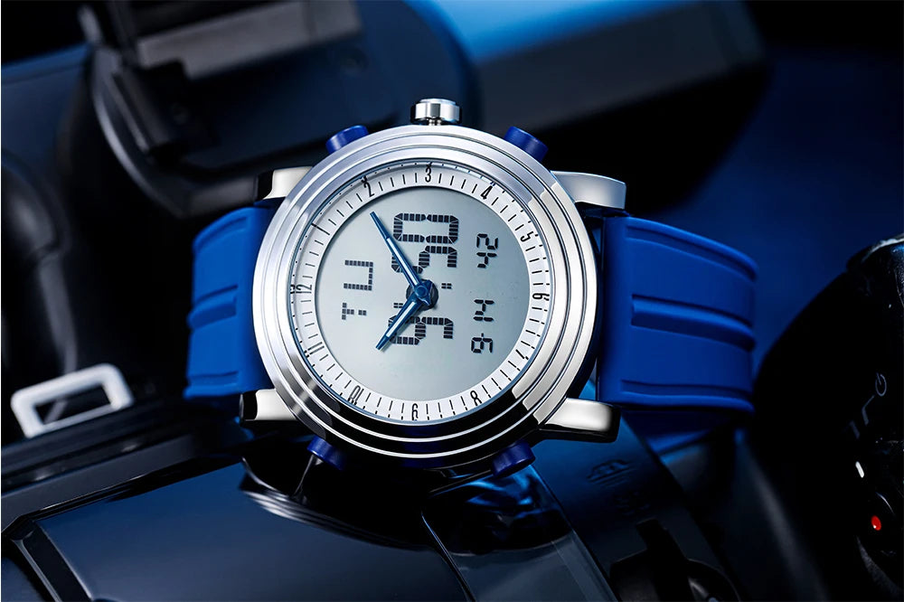 SINOBI orologi sportivi da uomo doppio Display analogico digitale LED orologi da polso al quarzo elettronici da uomo orologio impermeabile multifunzionale
