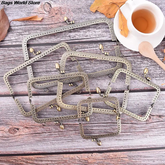 1PCS Bronzo FAI DA TE Borsa Manico Della Borsa di Monete Borse In Metallo Bacio Catenaccio di Blocco Telaio Nuovo di Modo Manico 8.5/10.5/12.5/15/16/18/20 centimetri