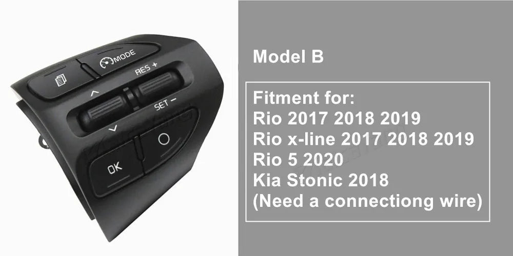 Pulsante al volante per KIA K2 RIO 2017 2018 2019 2020 2021 RIO X LINE Pulsanti Bluetooth Phone Cruise Control Volume.