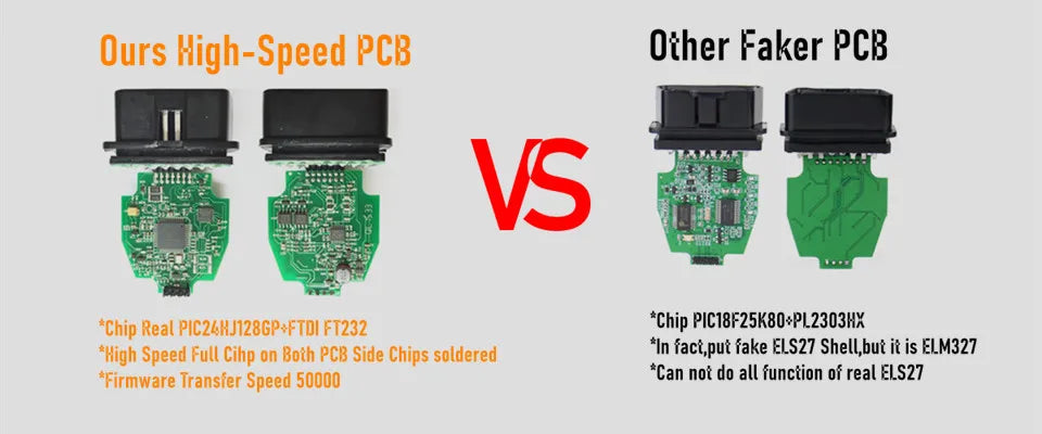 Il più recente V2.3.8 ELS27 FORScan Green PCB PIC24HJ128GP + FTDI Mircochip Multi-Lingua funziona ELM327 e J2534 Pss-Thru per Mazda