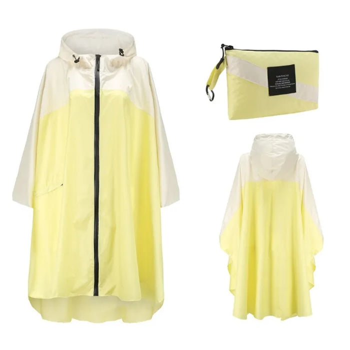 Donna Uomo Poncho Impermeabile Copertura per tenda impermeabile Indossare all'aperto Escursionismo Biker Cappotto antipioggia Giacca con zip Mantello Trench