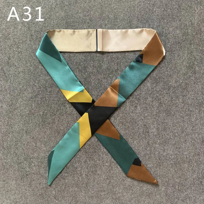 Nuova seta piccola donna moda sciarpa borse per capelli maniglia decorazione cravatta multifunzione nastro a mano sciarpa 4 * 100 cm M30